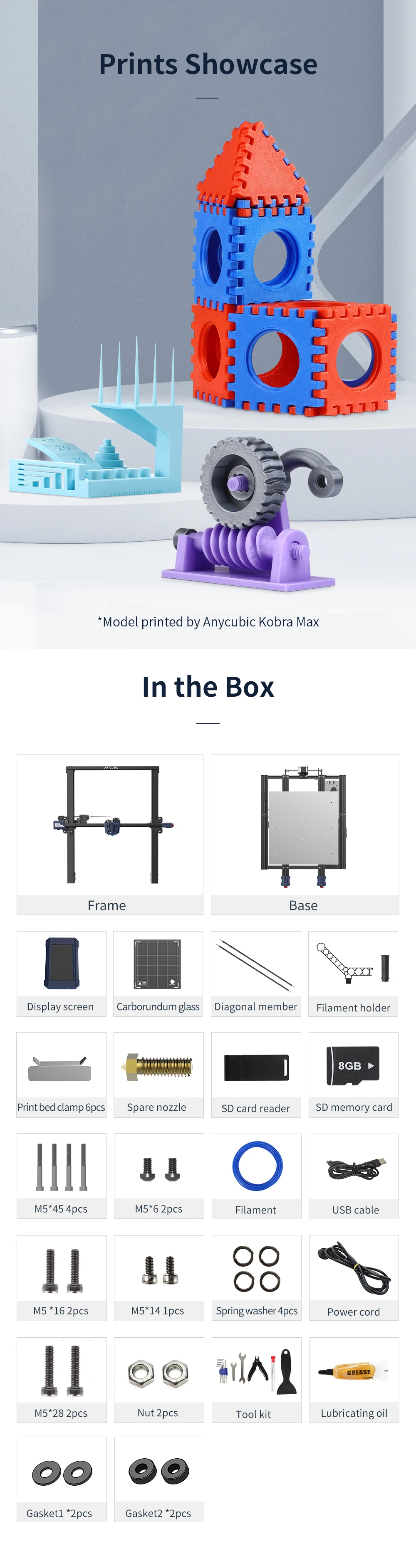 KOBRA MAX ANYCUBIC 3D Printer Huge Print Size FDM 3d Printers Double Z-axis Smart auto-leveling Printing 3d laser printer