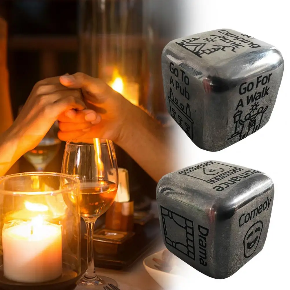 

Valentine Day Decision Dice Metal Dice Date Night Game Set for Couples Valentine's Day Decision Maker Romantic for Boyfriend