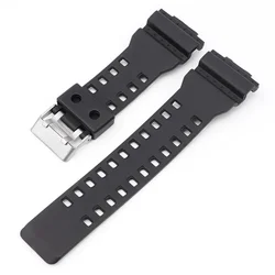 Durable Men's Sport Waterproof Resin Silicone Watch Band - 16mm Strap - 16mm (Matte black)