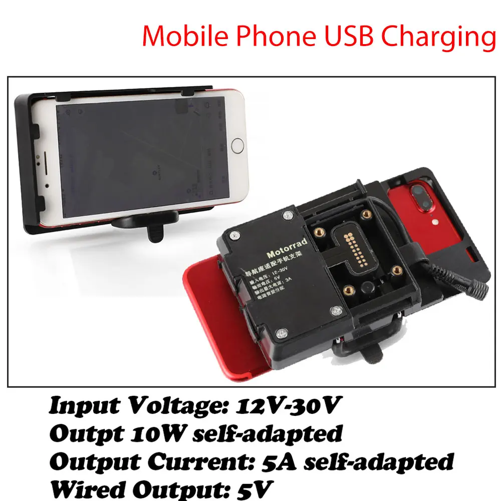Honda Africa Twin Accessoire Soporte De Navegación Para Teléfono Celular Con Cargador USB Compatible Con Bmw R1200gs Honda Crf1000l Africa Twin Crf1000l 2016 0 472in Base De Motorfiets Telefoonhouder