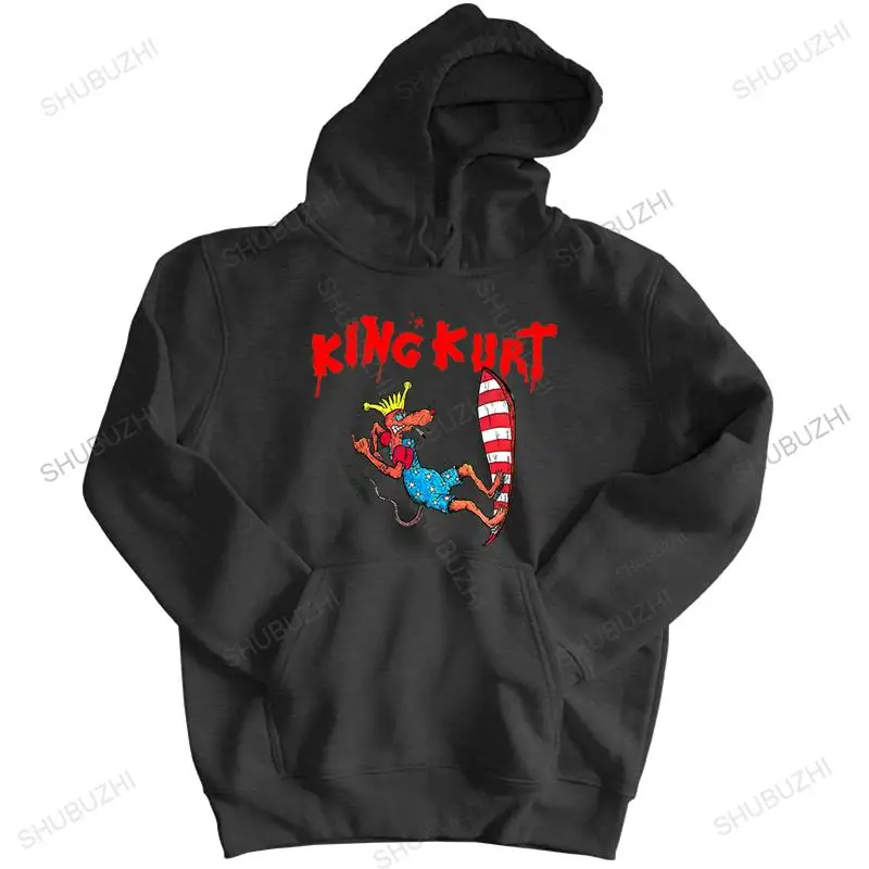 Cappotto Caldo Maschile Nero Surfing Kurt Felpa Con Cappuccio King Kurt Psichobilly Punk New Wave 1980S Elivis Meteors Stray Cats Guana Batz Hoody