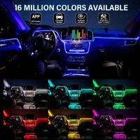 6IN1 8M RGB LED Atmosphere Car Interior Ambient Light Fiber Optic Strips Light by App Control Neon LED Auto Decorative Lamp - Image 6