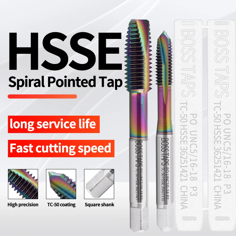 HSSE-M35 JIS Standard Spiral Pointed Tap UNC 2-56 3-48 4-40 6-32 8-32 10-24 12-24 1/4 3/8 Machine Sc