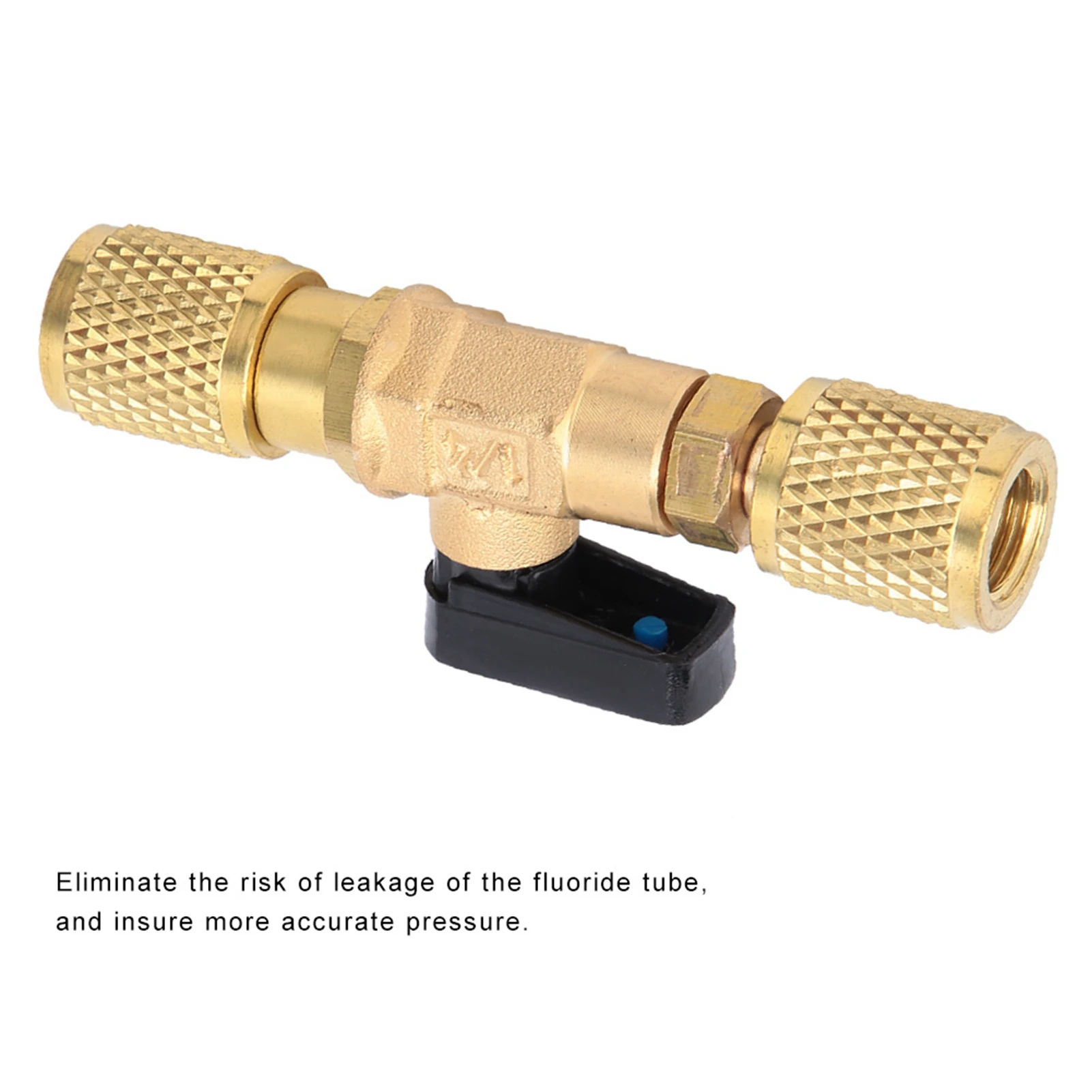 Refrigeration Ball Valve Adapter Brass Refrigerant Ball Valve Connector G1/4''