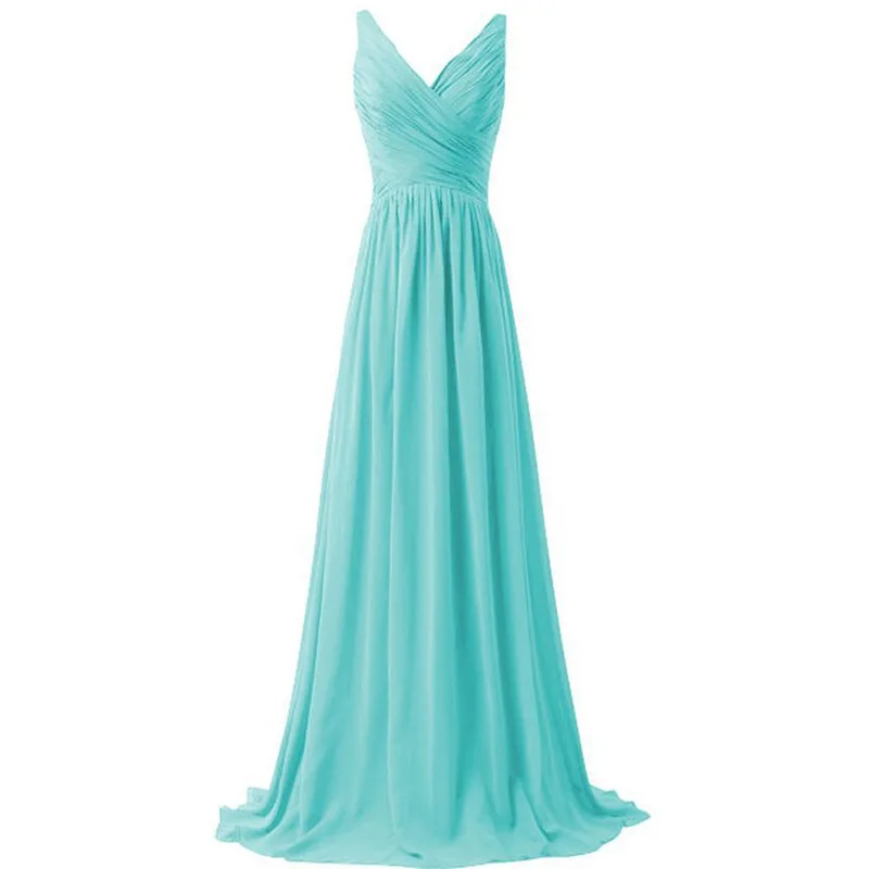 Bridesmaid Dresses A Line Chiffon V Neck Pleat Elegant Off Shoulder Bridesmaid Dresses Wedding Party Formal Prom Evening Lace Up Back