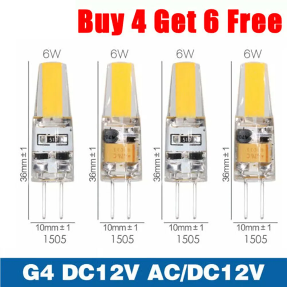 LED 전구 3000K 또는 6000K 3W 액세서리 COB DC12V 환경 할로겐 후드/냉장고/캐비닛 전구 교체 12V 3W, DC12V