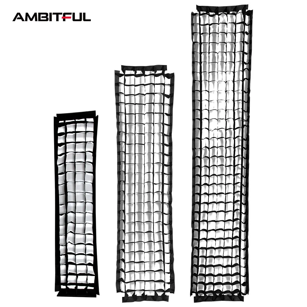 22x90cm 9"x 35" 30x120cm 12"x47" 35x160cm 14"x63" Rectangle Strip Softbox Honeycomb Grid (Does not include softbox) photography softbox bowens mount softbox portable softbox