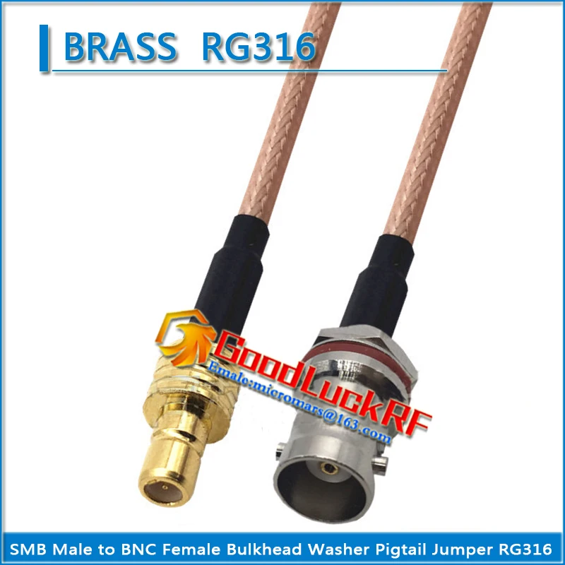 

1X Pcs Extend cable SMB Male To Q9 BNC Female Bulkhead Panel Mount Nut Waterproof Washer Pigtail Jumper RG316 cable Low Loss