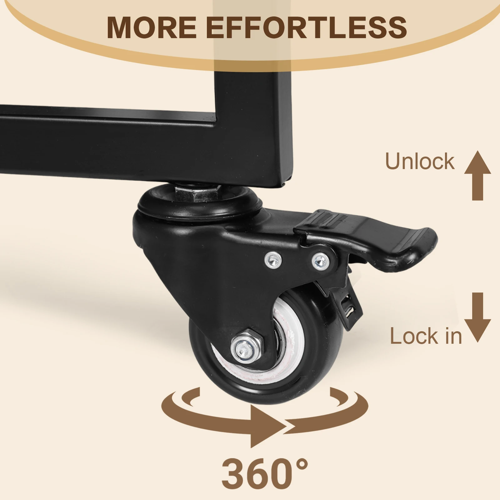 Sturdy Black Storage Trolley with Large Capacity Mobile Metal Carts for Kitchen Garage Workshop and Office Organization