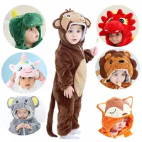Baby Animal Pajamas Newborn Onesies Boys Girls Stitch Jumpsuits Children Panda Tiger Leopard Sleepwear Kids Flannel Kigurumi 5
