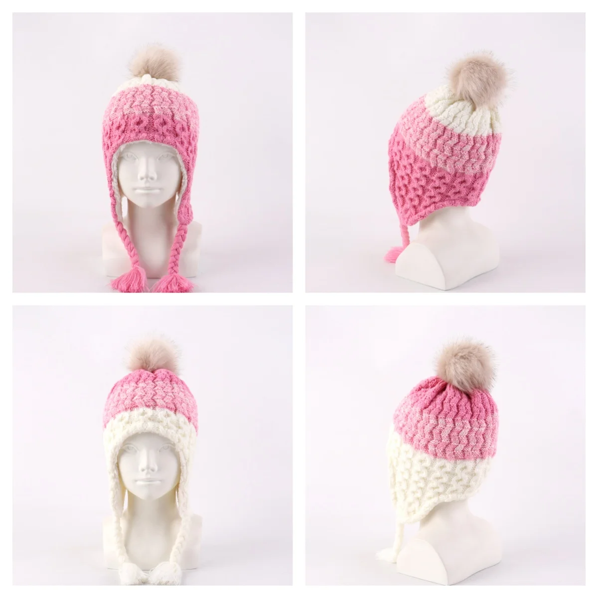 Kleinkind-Pom-Pom-Mütze, Wintermütze, Kleinkind-Mütze, gestrickt, warme Mützen, Mützen für Babys, Jungen und Mädchen – Detail 3