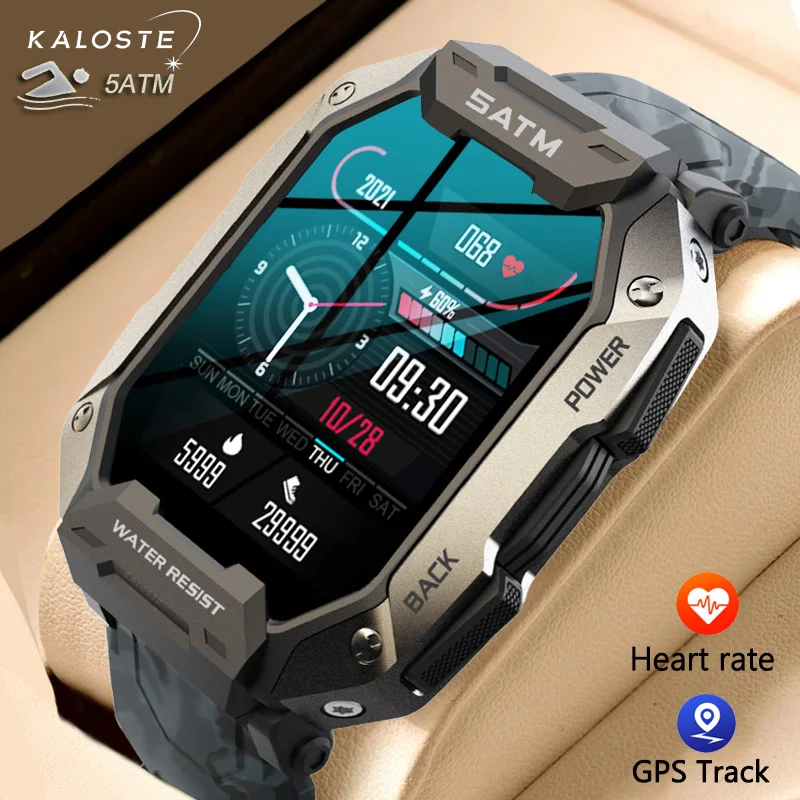 

New New 5ATM IP69K Men Military Waterproof Smartwatch 1.71 Inch HD Professional Outdoor Smart Watch Man For Swiming Watches For