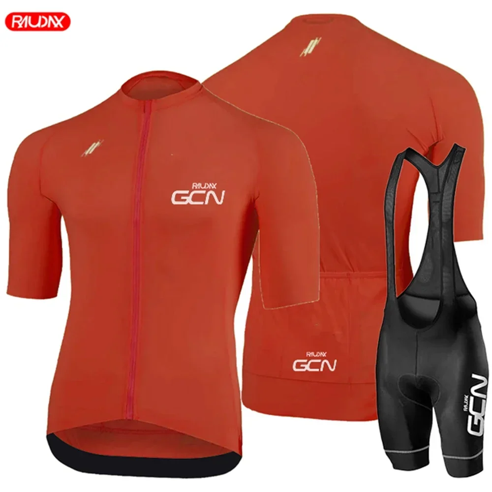 Raudax GCN Youth Cycling Jersey Set Breathable Cycling Shirt Team Summer Clothing Mountain Bike Riding Clothes Triathlon