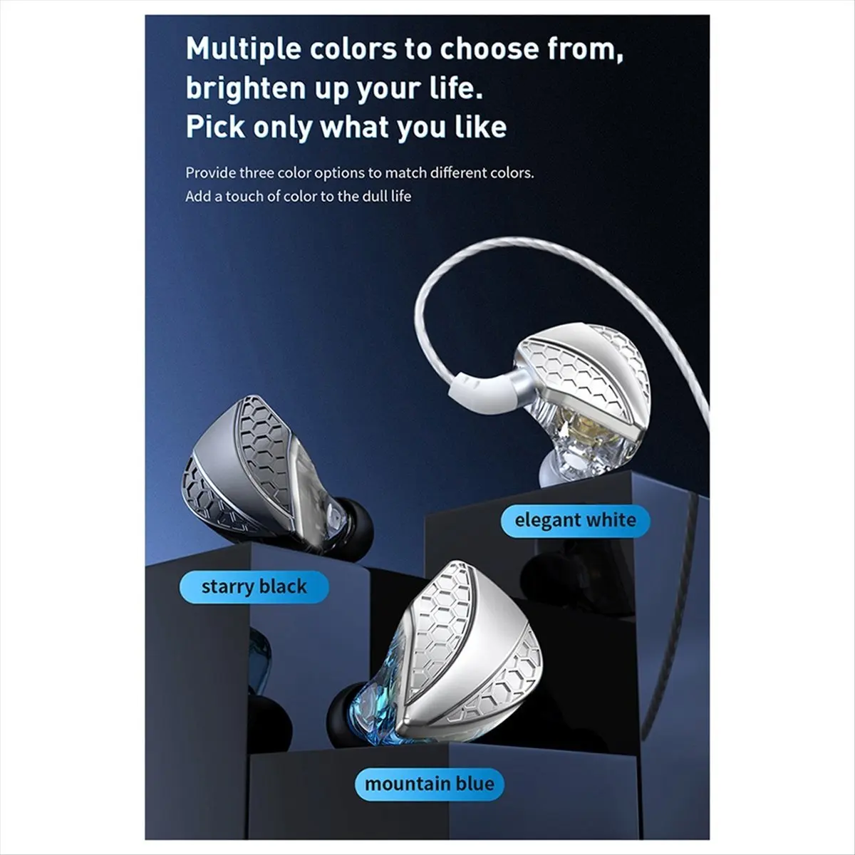 A72Z QKZ Hi6T 이어버드 HiFi 헤드셋 다이나믹 드라이버 IEM 스테레오 서라운드 음악 이어폰 마이크가 있는 고해상도 이어폰 인이어 스포츠 게임 이어버드