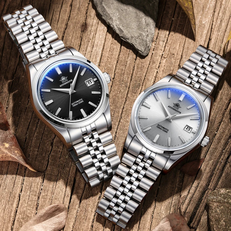ADDIESDIVE 39mm Men's watches Automatic Hand winding Analog Mechanical Watch for Men 100m Waterproof Relogio Masculino