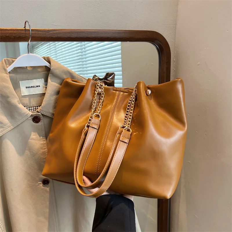 

Large Capacity Women Pu Leather Chain Handbags High Quality New Shoulder Messenger Bags for Women Casual Ladies Tote Travel Bag
