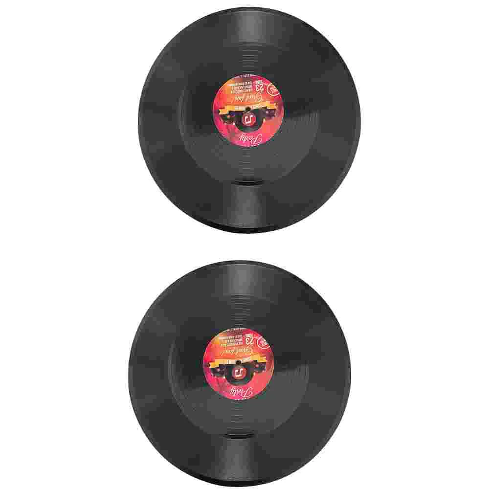 

2 Pcs Vinyl Record Decoration Rustic Decorations for Home Fake Records Rock and Roll
