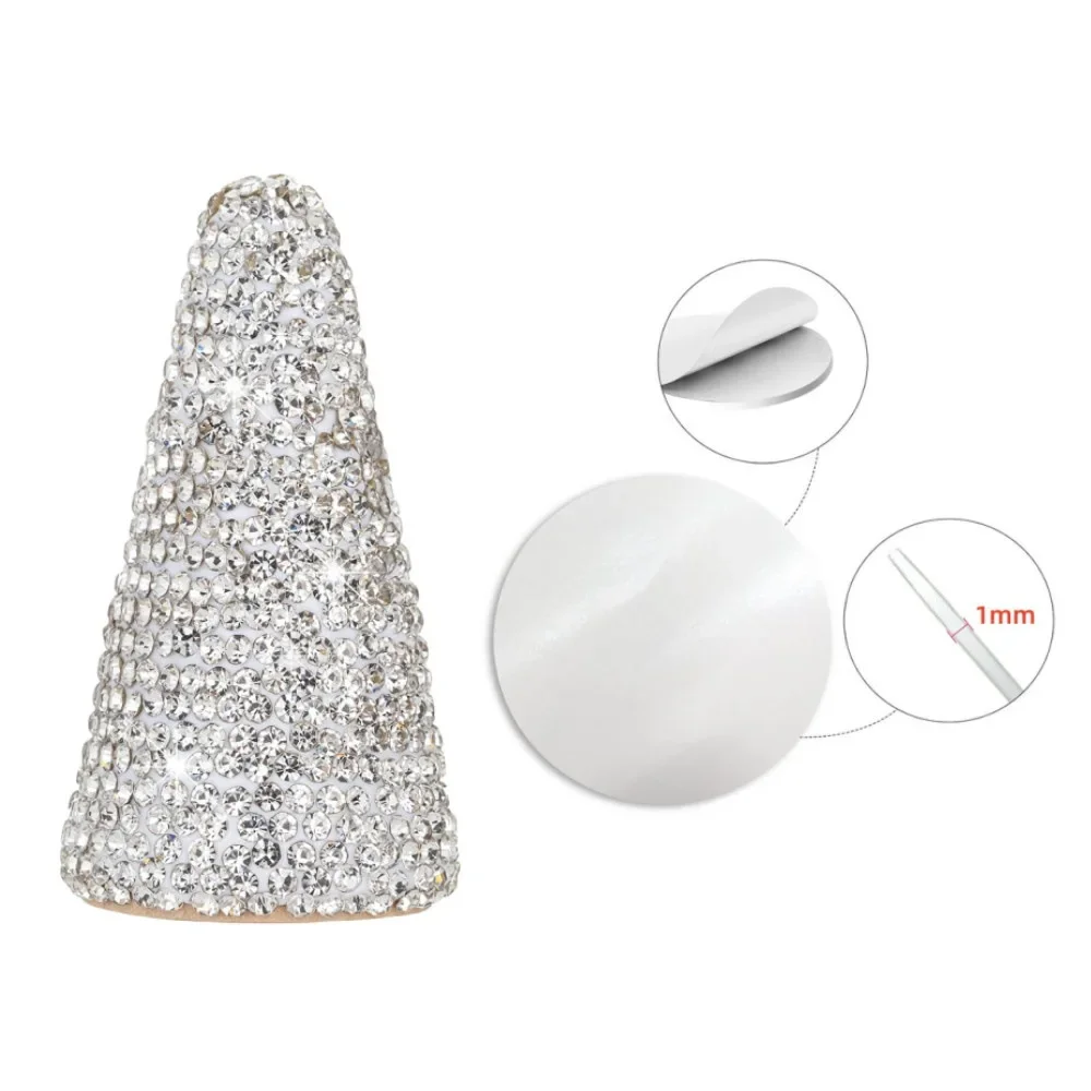 Sparkling Diamond Solid Wood Rings Display Stands Jewelry Rack Cone Shape Rings Holders Single Finger Rings Showcase Stand 5