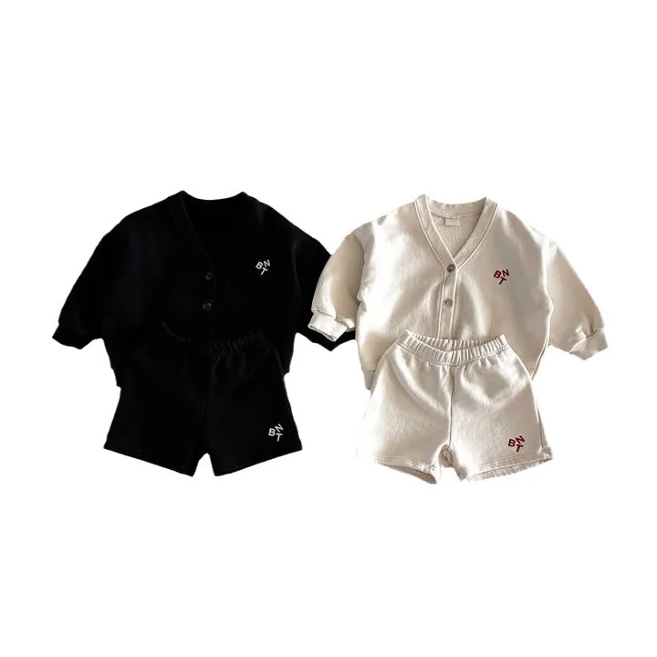 Spring New Children Long Sleeve Clothes Set Baby Boy Girl Cardigan Coat + Shorts 2pcs Suit Toddler Kids Casual Outfits