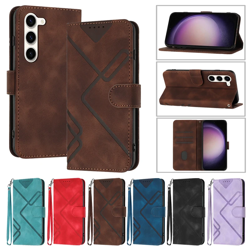 

Wallet With Bracelet Magnetic Flip Leather Case For Samsung S23 FE S22 Plus S21 Ultra S20 FE S10 S9 S9 Plus S8 S7 Note 20 10 Pro