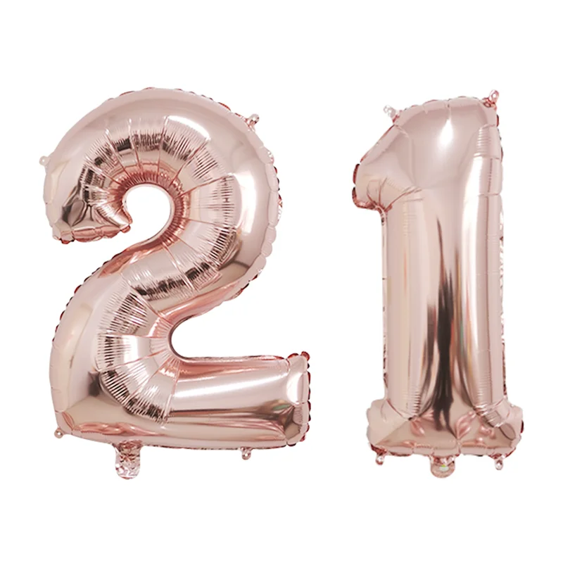 globos de helio de aluminio dorados, plateados y negros de 32 pulgadas con números 16, 18, 30, 40, 50, 60, 70, 80 y 90, suministros de decoración para fiestas de feliz cumpleaños