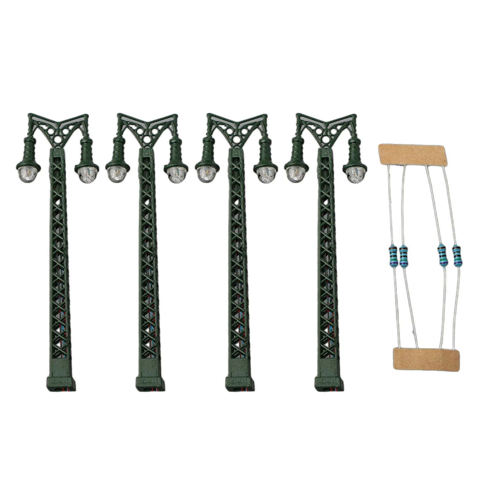 3pcs Model Railway Layout HO Scale 1:87 Lights Lattice Mast Lamp Track