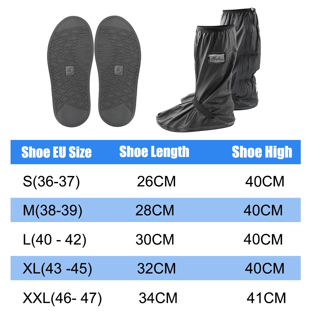 Non-Slip Boot Covers Reusable 1 pair Unisex Shoes Protectors for Rainy Snowy Day Motorcycle Scooter Bike Rain Shoes Cover