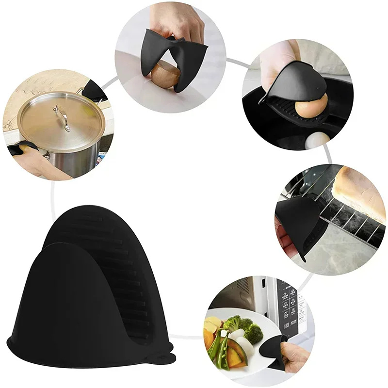 Oven Mitts Silicone Heat Resistant Pinch Mitts Anti Scalding Non Slip Gloves Clips Pot Holder 2pcs Cooking Baking Oven silicone oven mitts silicone oven gloves kitchen gloves
