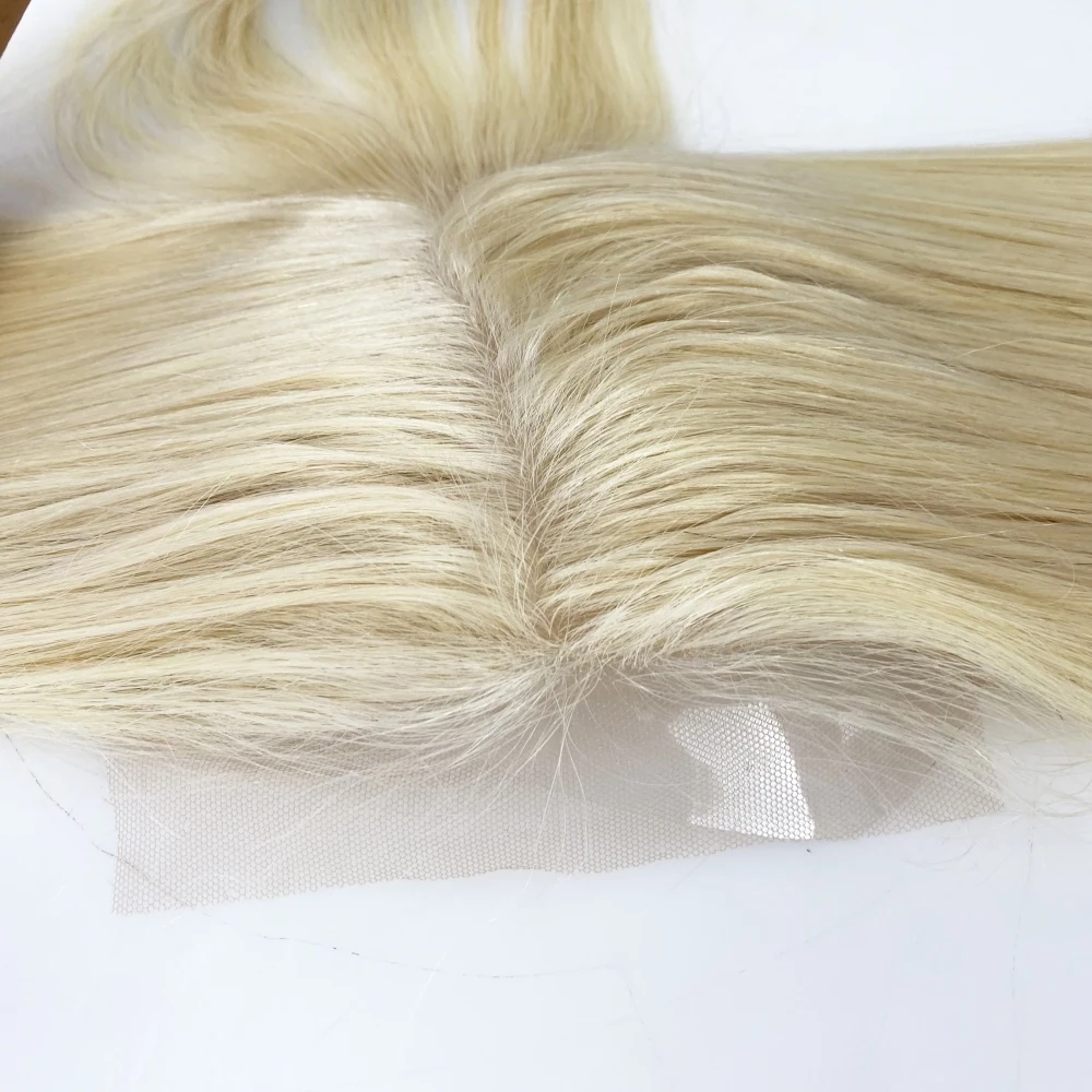 5X5inch Silk Top Lace Closure #613 Blonde Silicone Skin Base Human Hair Lace Closure with Baby Hair Clip In Remy Hair Extensions