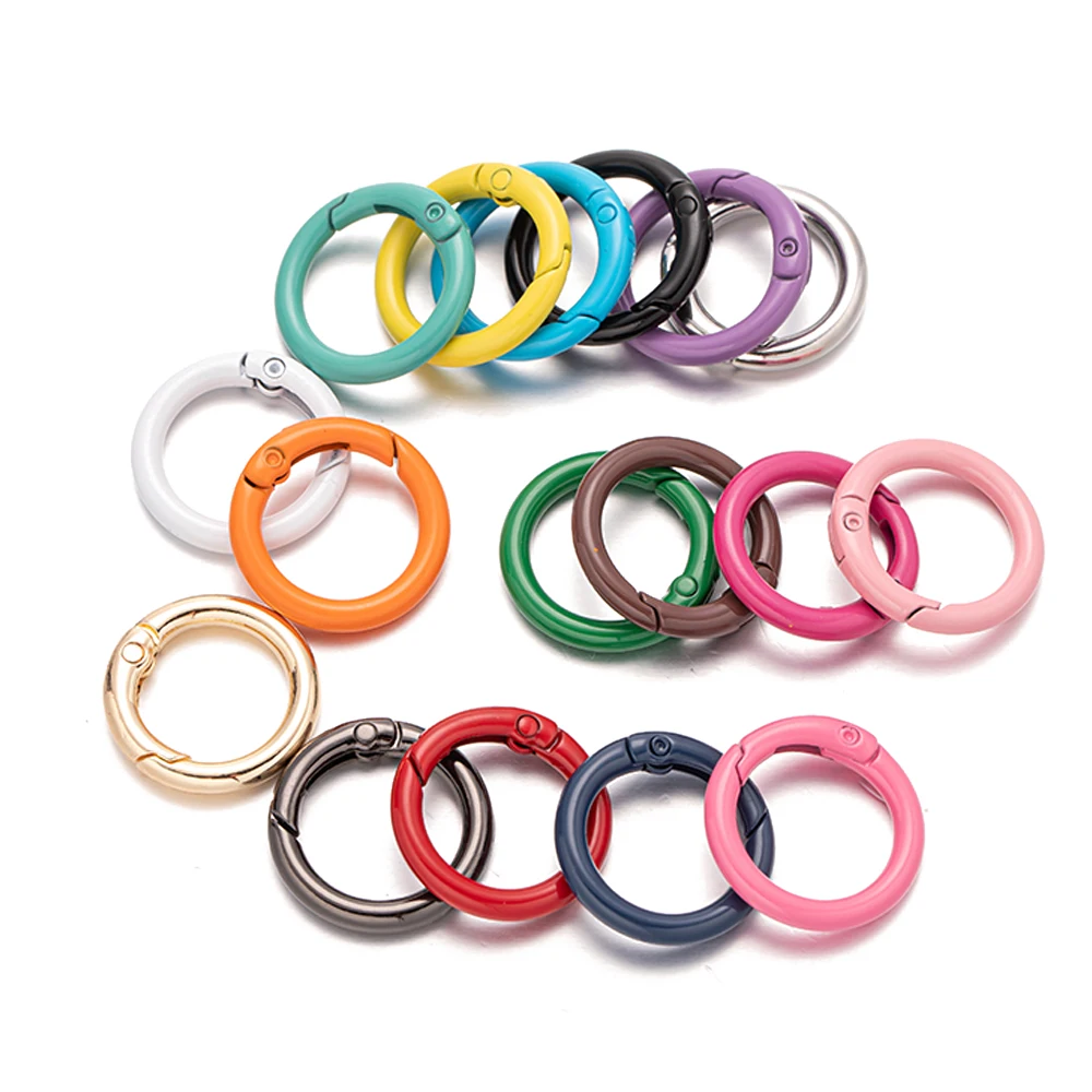 5pcsMetalORingSpringClaspsOpenableRoundCarabinerKeychainClips