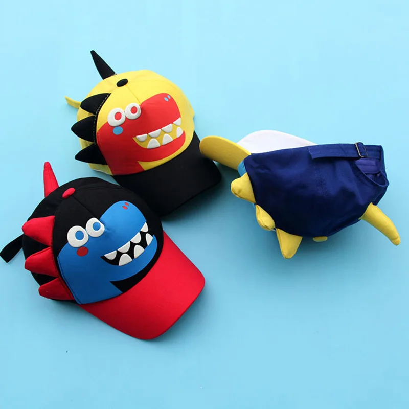 Cute Dinosaur Baseball Hat Fashion Children Peaked Cap Cartoon Kids Duck Tongue Caps 2-8Year Boys Girls Baby Sunshade Visors 4