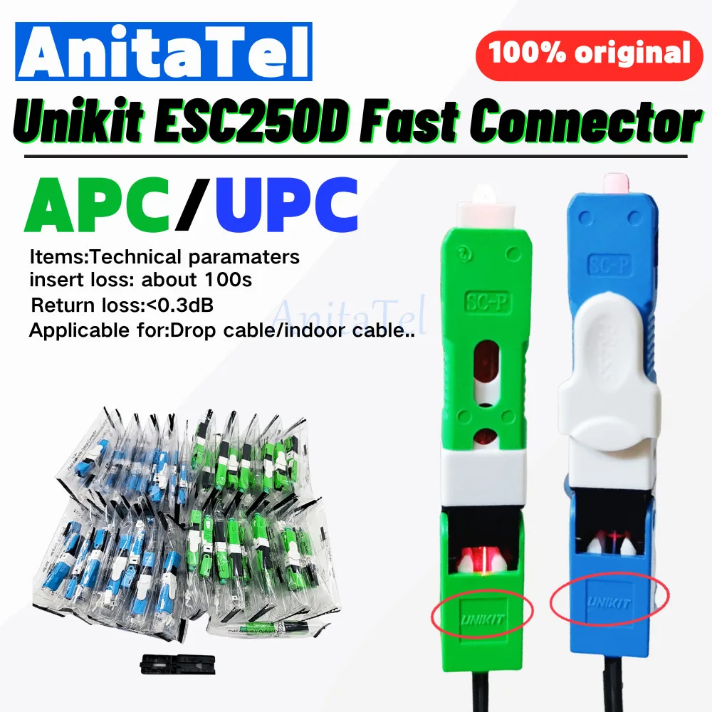 New Unikit ESC250D Optical Fiber Fast Conector SC/APC SC/UPC SM Single Mode Fiber Optic Quick Connector FTTH Optical Tool 4k hdmi 60hz single mode single fiber for hdm fiber optic extender 10km lc connector