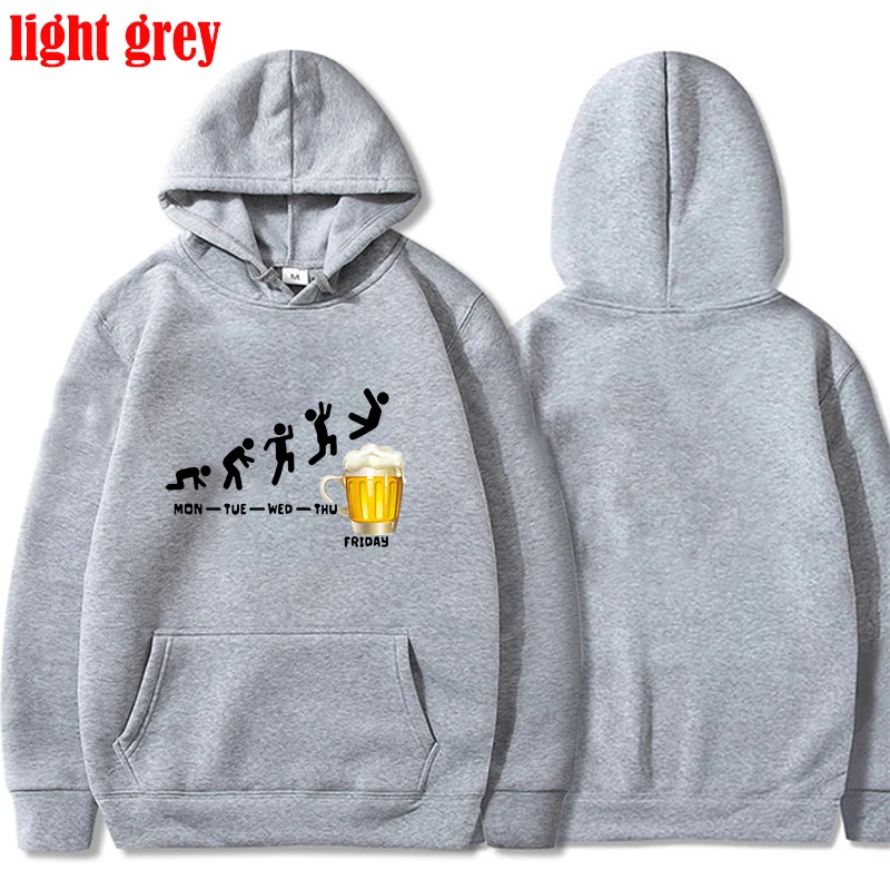 Friday Beer Print Men\'s Hoodies Funny Graphic Print Shirts Women Men Pullovers Streetwear Hooded Sweatshirts