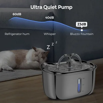 Cat Drinking Fountain Automatic Stainless Steel Pet Fountains Water Dispenser Ultra Quiet Pump Water Foutain for Multiple Pets 5