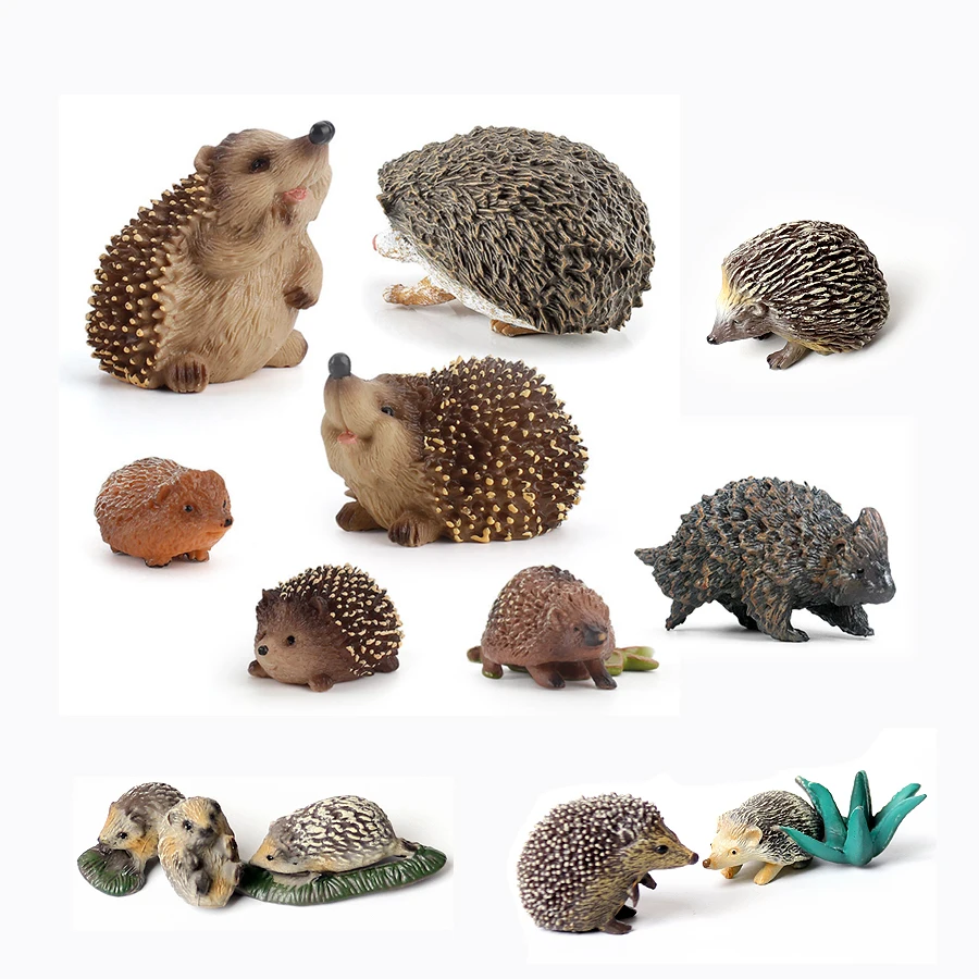 Wildlife Animal Figurines - Hedgehog & Spiny Anteater Desktop Décor Set