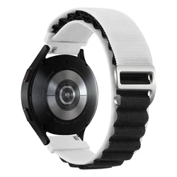 Sport Nylon Strap - 22mm Premium Watch Band Replacement - 22mm width (Black - white)