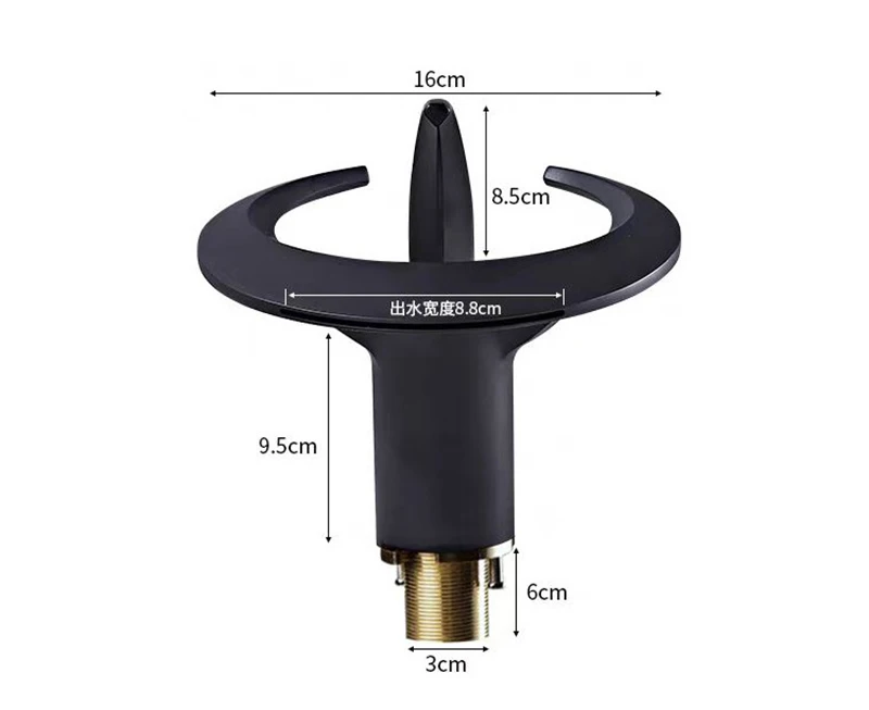 Description Picture 4 of itemWhite Bathroom Basin Faucet Brushed Gold Bathroom Faucet Brass Creative Grey Sink Mixer Tap Hot And Cold Waterfall Basin Faucet