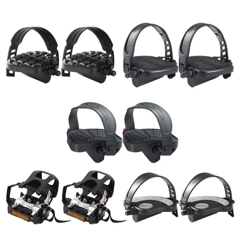 Indoor Bike Pedal Adjustable Stationary Bike Pedals Replacement Non-slipStationary Pedals Replacement Bicycle