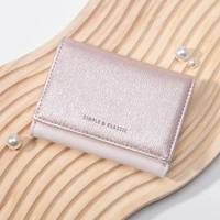 Minimalist Women's Card Bag Pearl Shining PU Wallet Fashion Gold and Silver Short Zero Wallet 1