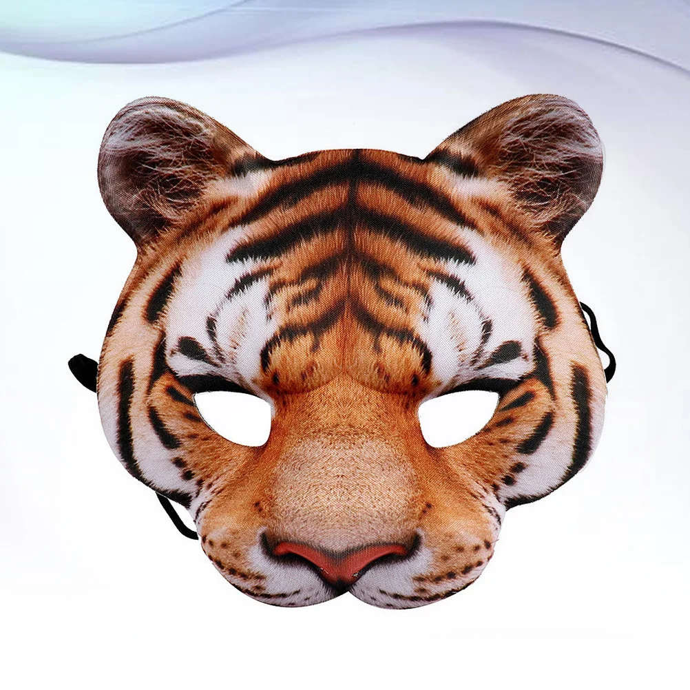 

Yellow Tiger Mask Music Festival Animal Masks Make up Dance Performance Halloween Prop Women's