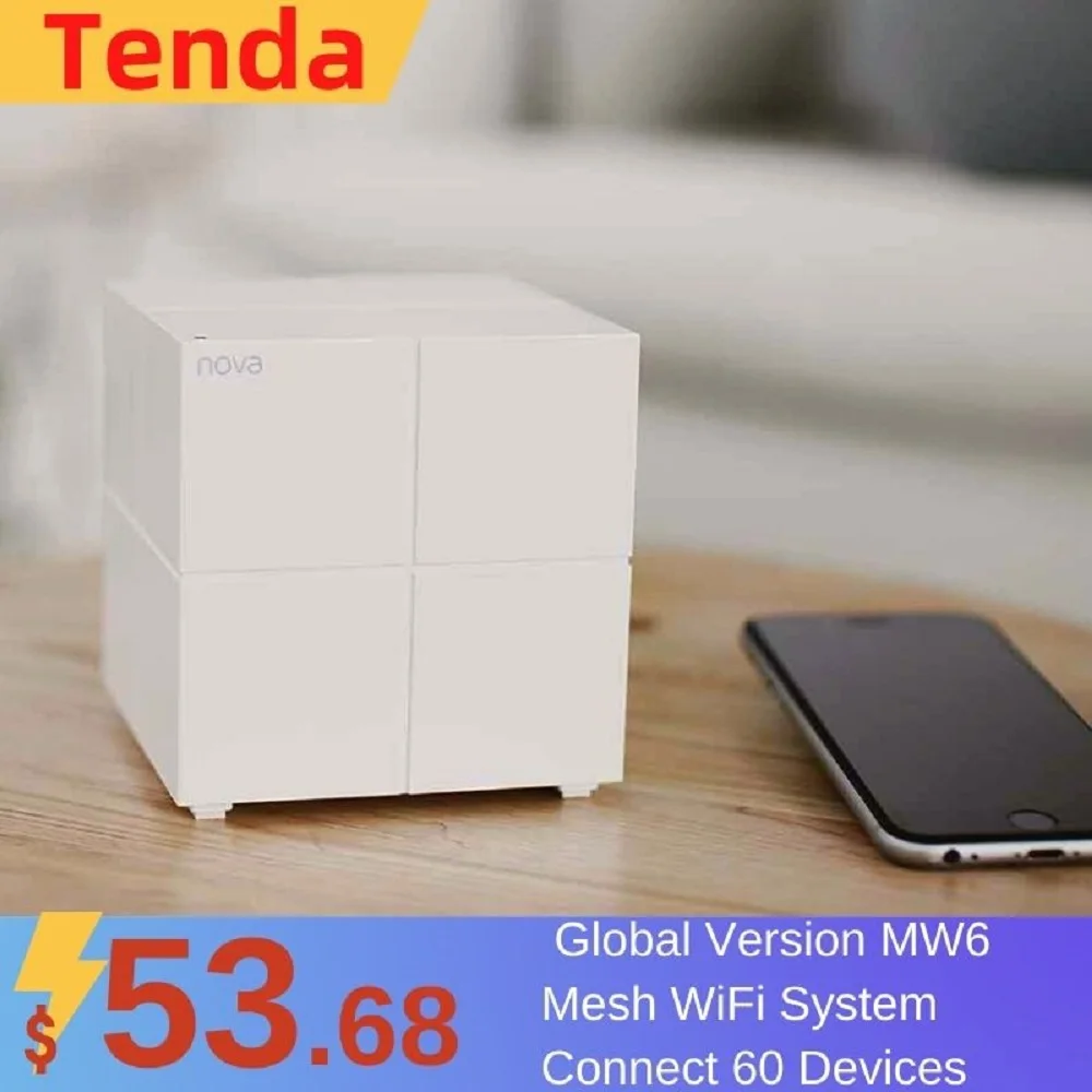 Tenda MW6 WIFI Router Mesh WiFi System (3 pack) Global Version NOVA Router WIFI Wireless Reapeter Extend Work APP Remote Manage