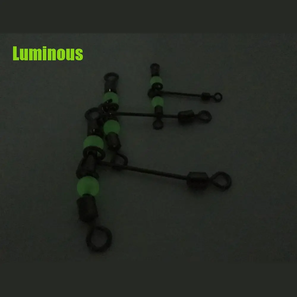 Fishing Swivels 5pcs/lot Hot Splitter Trident Brass Barrel rolling swivel with pearl 3 way connector luminous T-shape