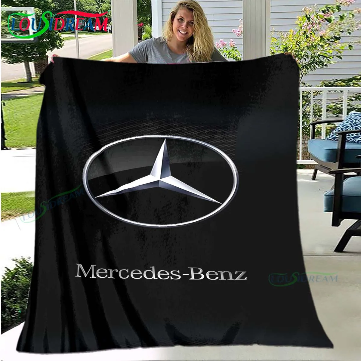 

Изысканное одеяло M-Mercedes-Benzs с принтом, всесезонное покрывало для дивана, плюшевое одеяло для путешествий, офиса, одеяло для обеда