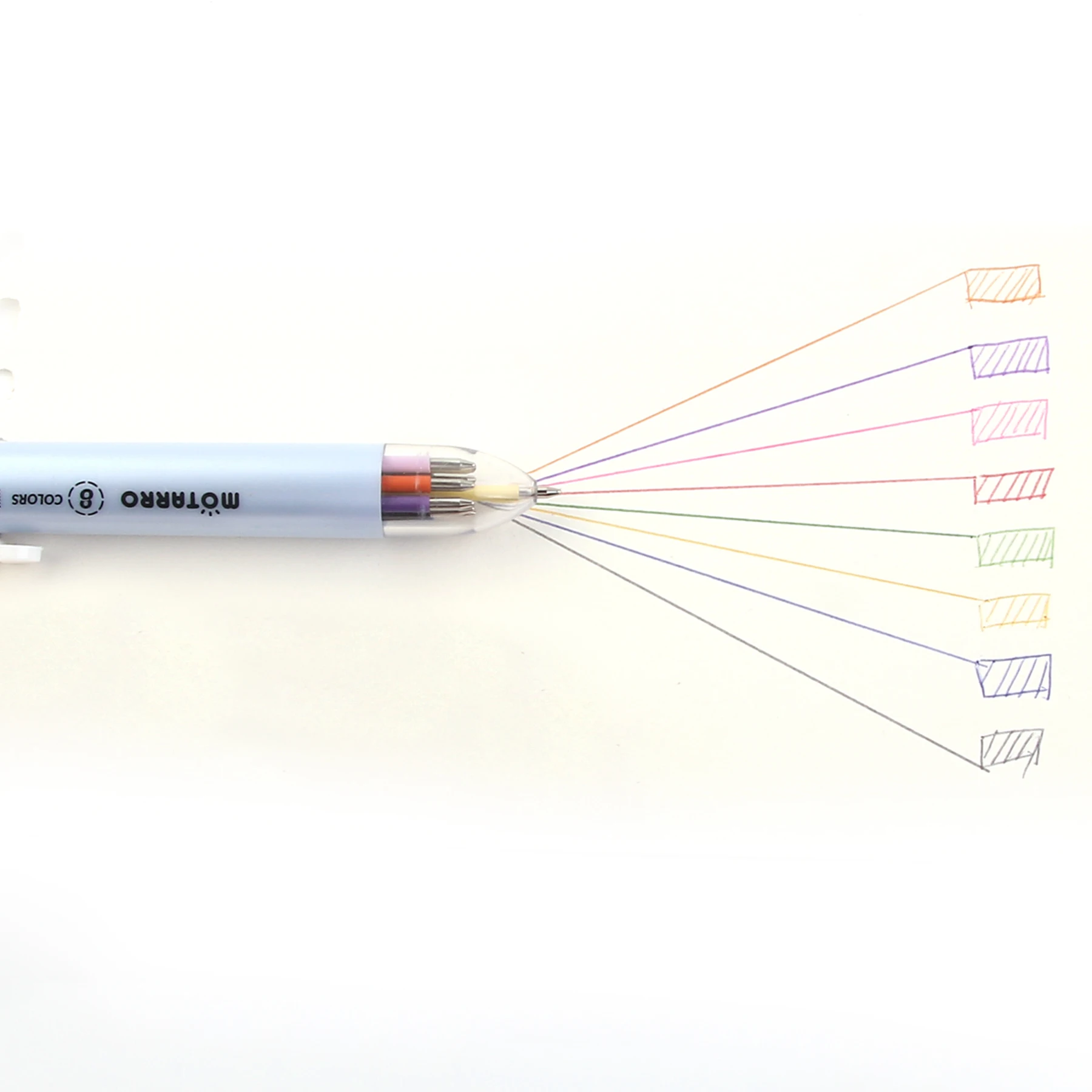 Motarro Set 8 Farben für eine Aufbewahrung Kugelschreiber 0,7mm mehrfarbiger Stift schnell trocknendes Stift wasser für Kinder Schul briefpapier – Detail 7