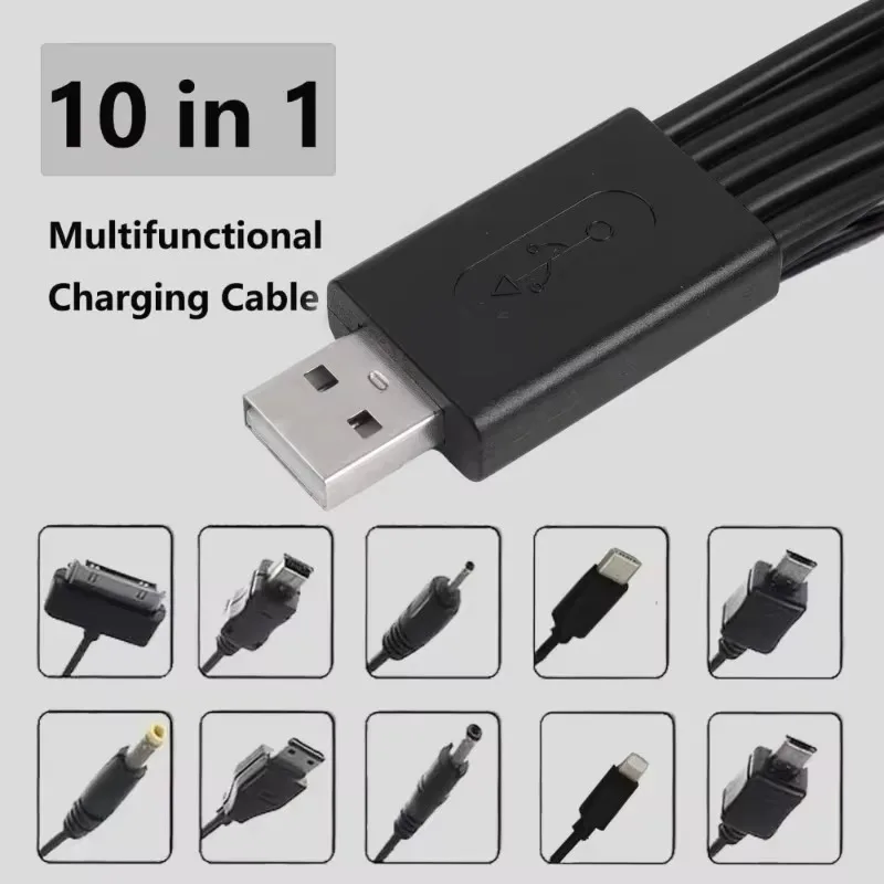 Cavo USB universale 10 in 1, 3 pezzi, nero, cavo di ricarica universale