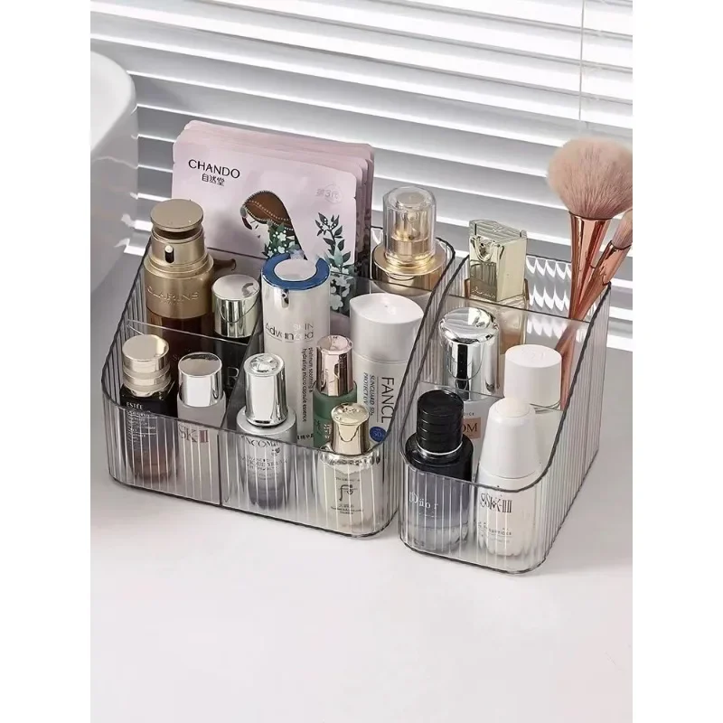 Desktop Makeup Organizer Lipstick Nail Polish Jewerly Organizer Makeup Brush Holder Bathroom Skincare Cosmetic Storage Box 2