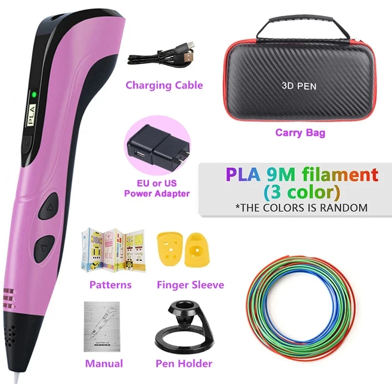 Creative 3D Printing Pen for Kids with Portable Travel Case and PLA Filament
