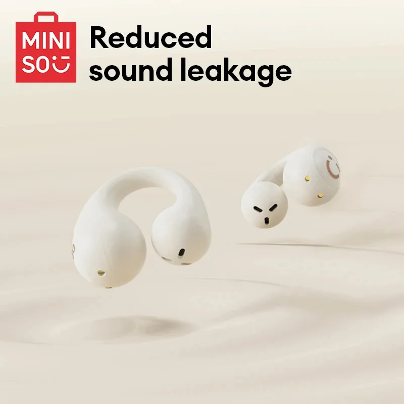 오리지널 Miniso MCT09 TWS 하이 퀄리티 이어클립 이어폰, 긴 내구성 방수 스포츠 이어버드, HiFi 사운드 음악 헤드폰