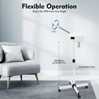 Cuiseur vapeur professionnel pour le visage, brume chaude à l'ozone Nano-Ion avec écran LCD, hauteur réglable pour Salon, maison, Spa, réduction du vieillissement 6
