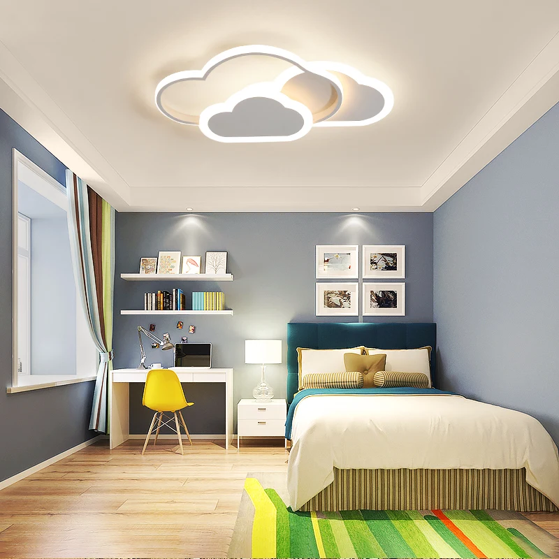 

Nordic Led Ceiling Lamp Bedroom Study Nursery Modern for Children's Room Dimmable Girls Kids Cloud Indoor Lighting Fixture
